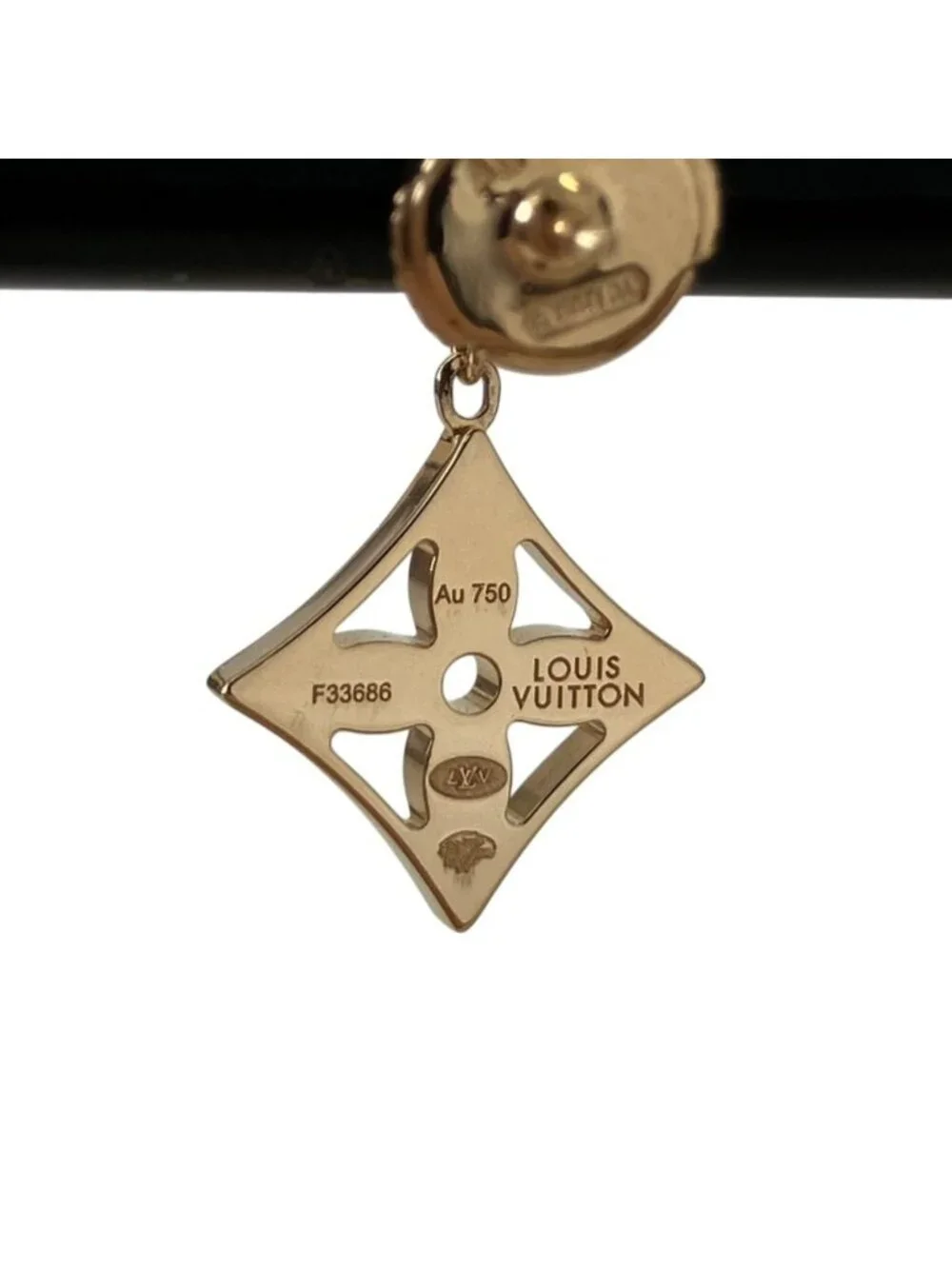 Louis Vuitton Monogram Idylle Blossom 750 Diamond Earrings Yellow Gold